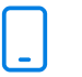 Simple blue icon of a smartphone with a rounded rectangular screen and a single home button at the bottom center.