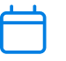 Blue calendar icon with two hanging loops and a grid representation.
