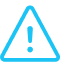 Blue triangular warning icon with an exclamation mark inside.