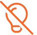 Orange lightbulb with a diagonal slash indicating no or turned-off light.