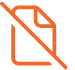 Orange icon of a document with a slash through it, indicating a missing or unavailable file.