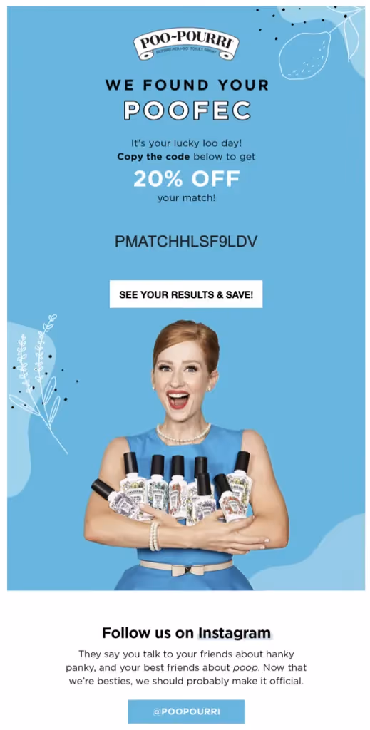Poo-Pourri follow-up email
