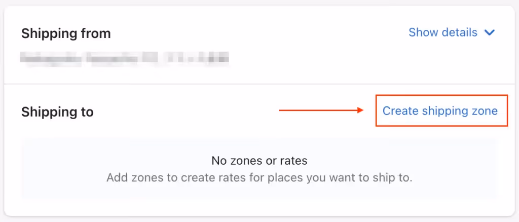Screenshot from Shopify admin: Location-based shipping rules
