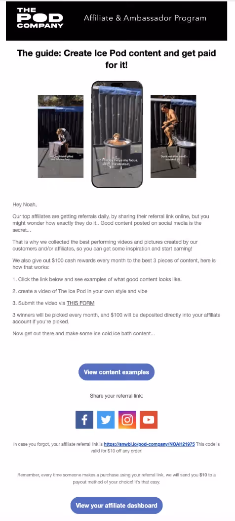 A gamified contest by The Pod Company, an ice bath brand
