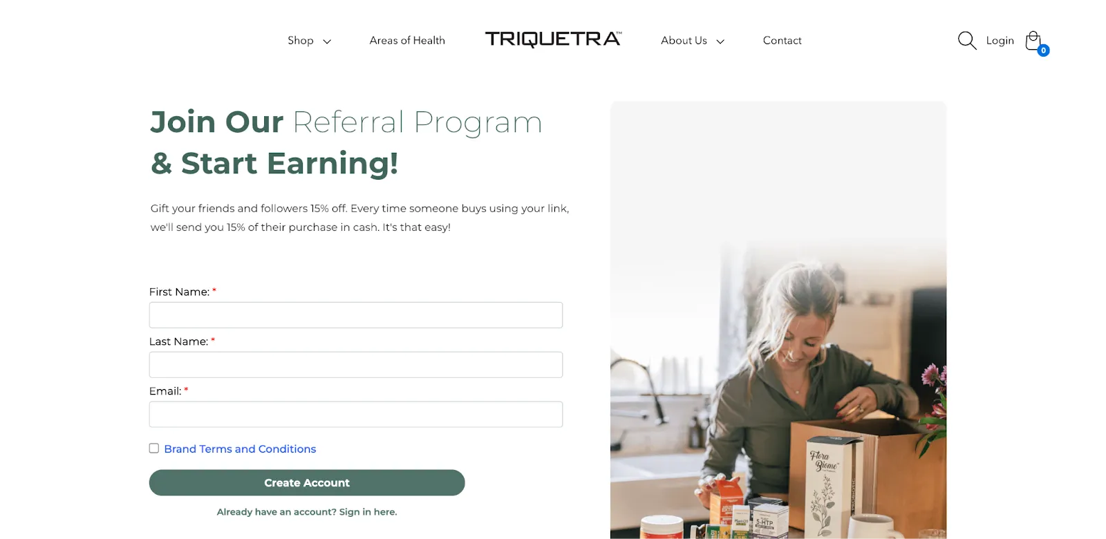 wellness brand’s referral program