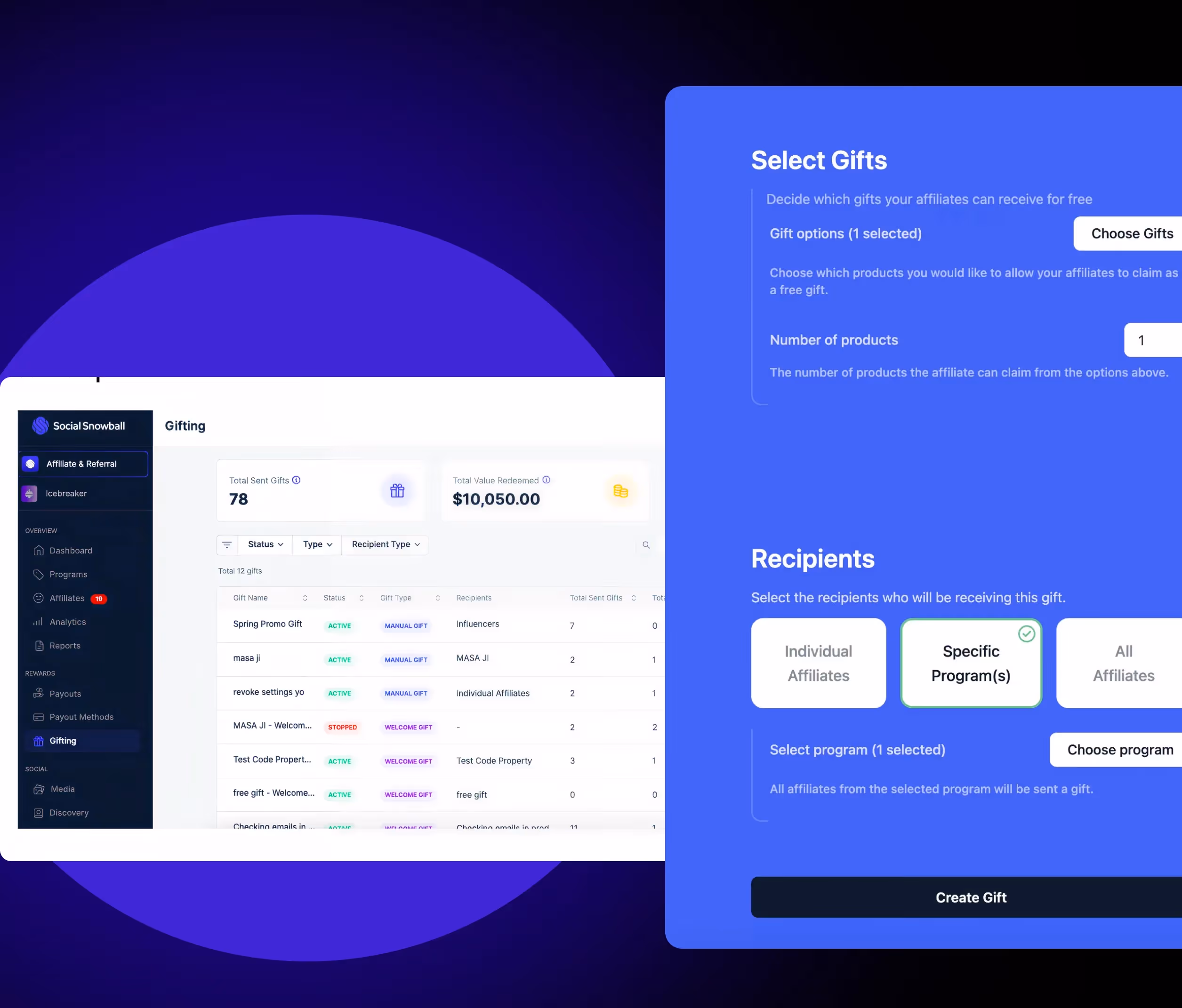 New Feature: Run Gifting Campaigns for Your Affiliates and Influencers with Ease