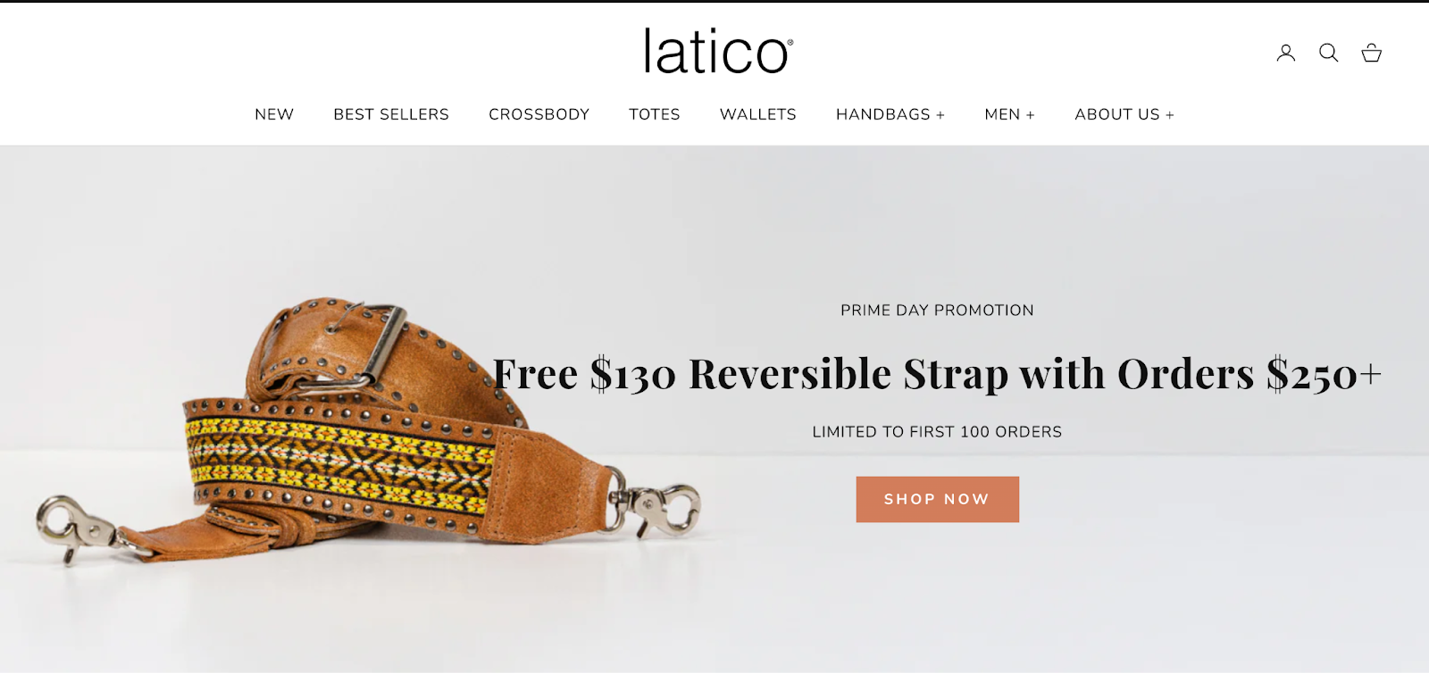 Latico Leathers homepage