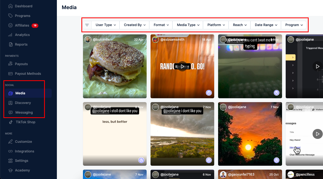 automate content management for influencer partnerships