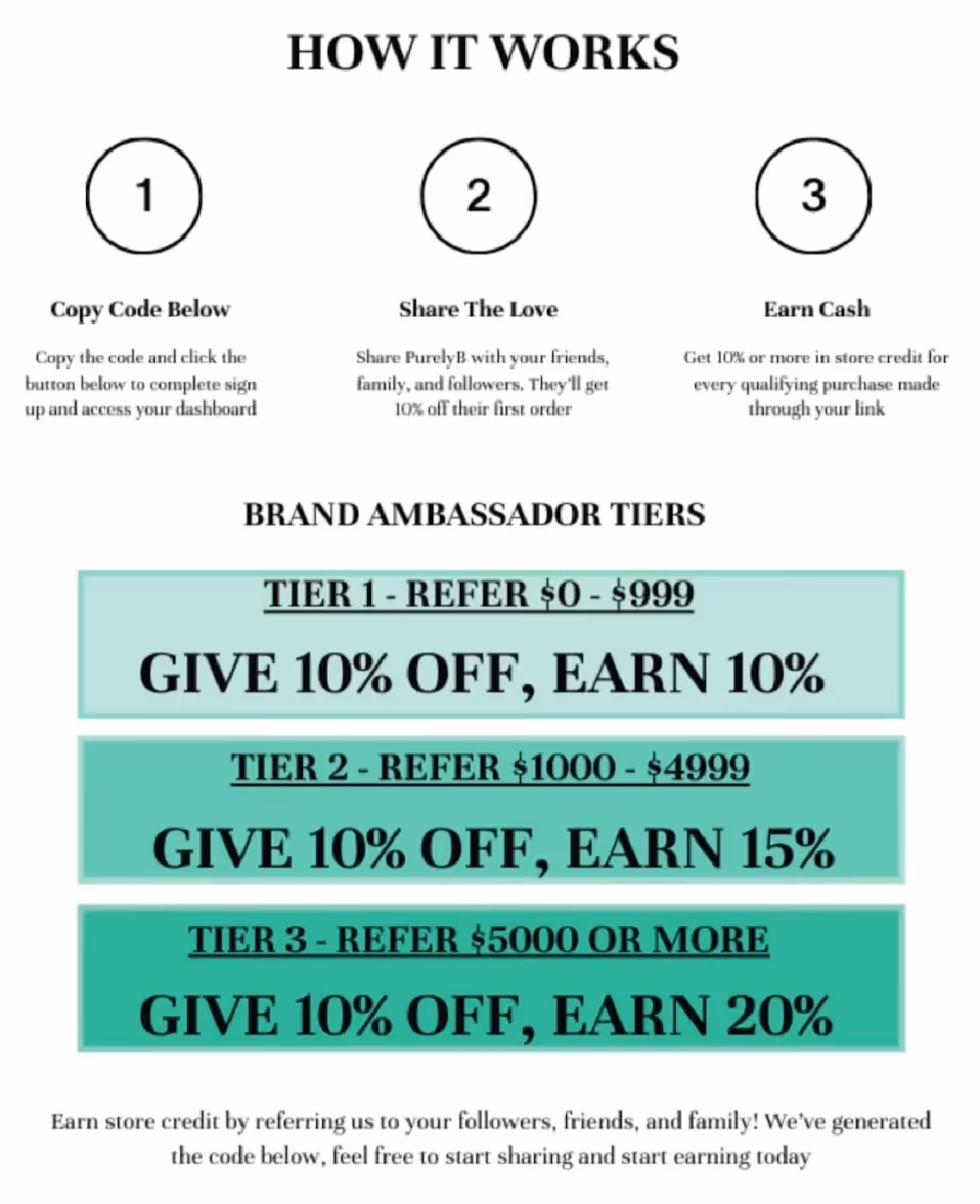 Example of tiered commission for affiliates