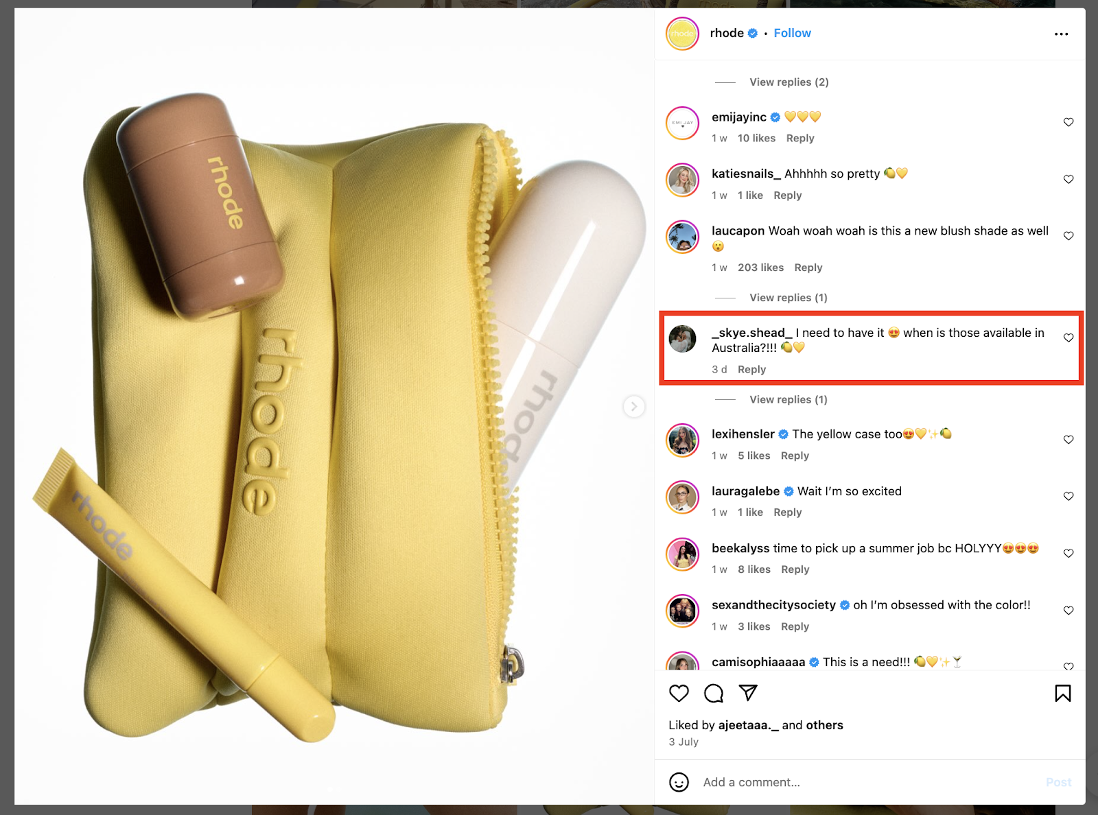 Focus on signals that point to buying behaviour. Example from Rhode.