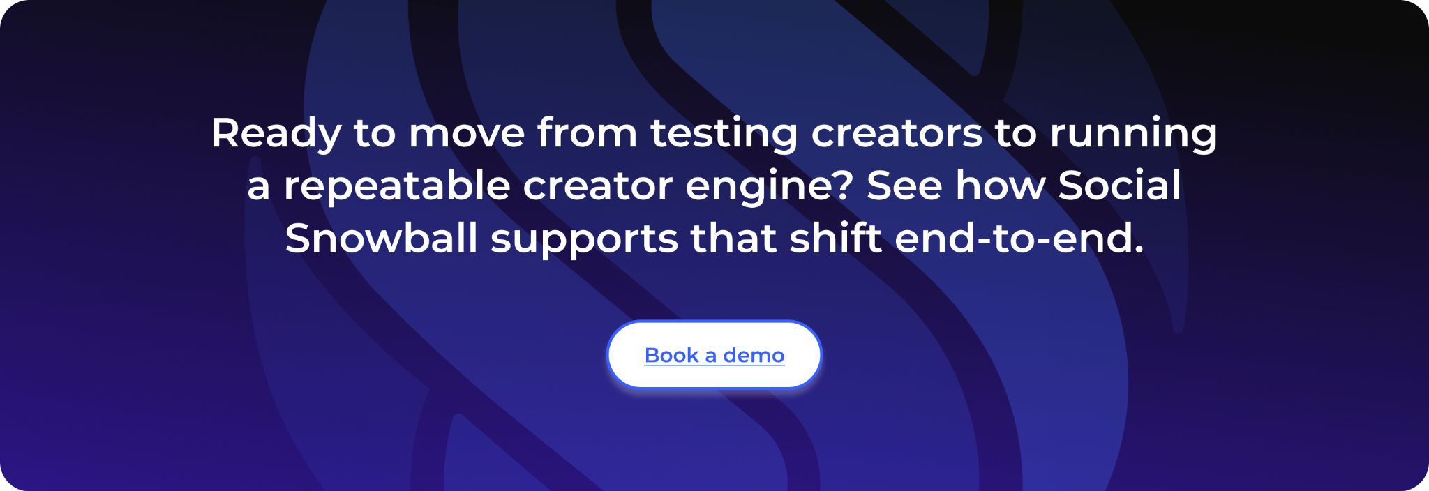 Ready to move from testing creators to running a repeatable creator engine? See how Social Snowball supports that shift end-to-end.
