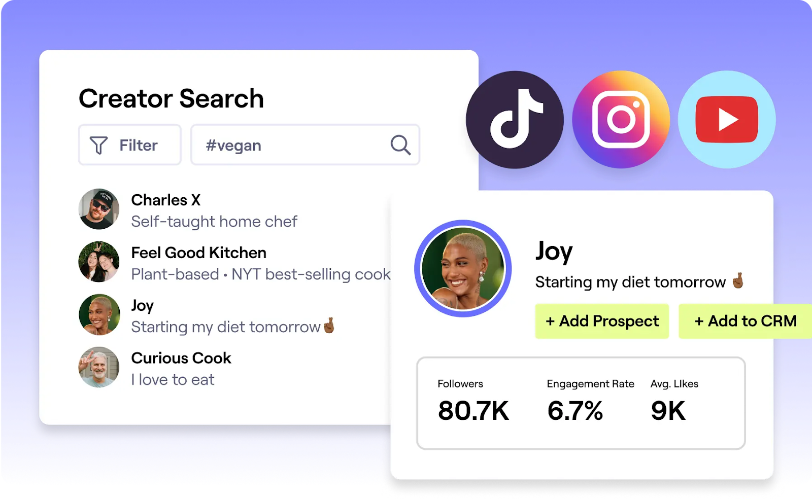 Screenshot of Grin's influencer discovery dashboard