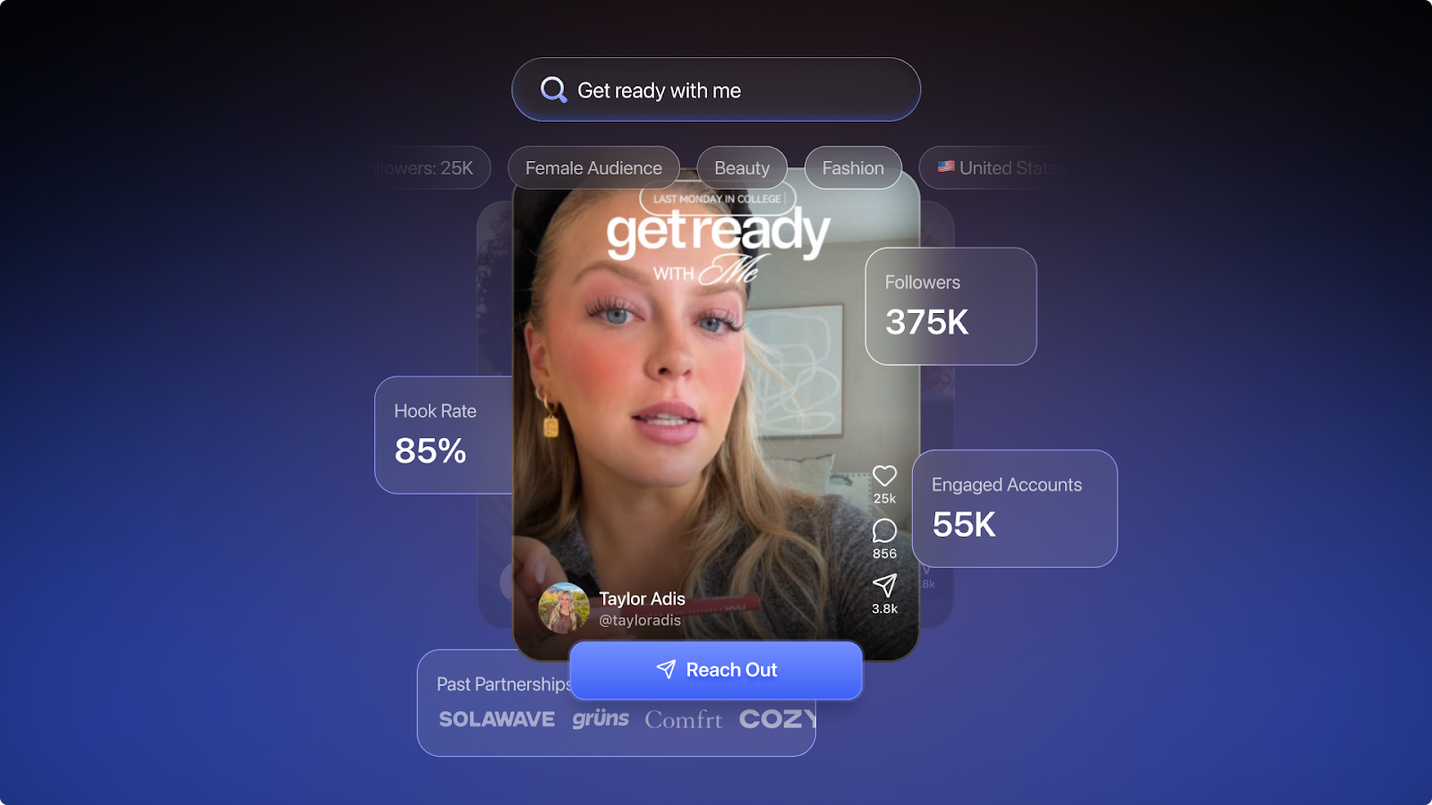 Creator Search keyword-based search to find the right affiliates