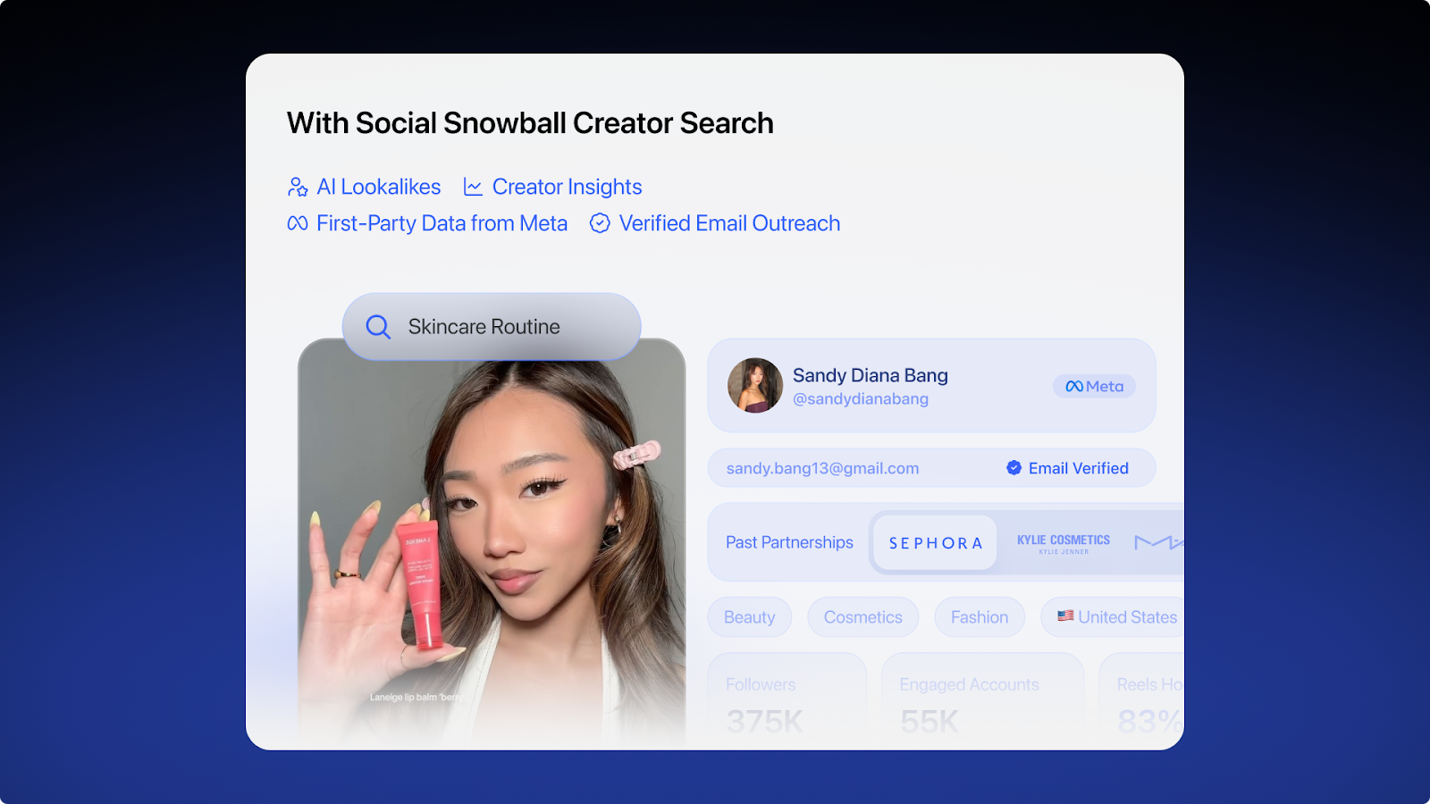 Creator search feature by Social Snowball