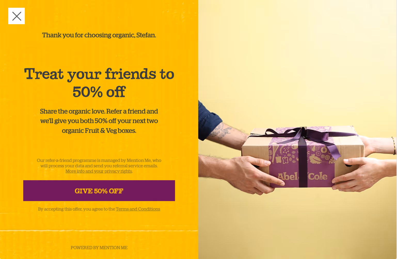Example of compelling messaging to improve referral rate