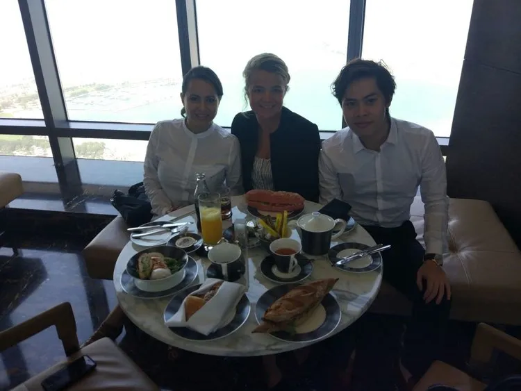 Breakfast meetings with Pamela, Alvin and Julia. Pictured here in Etihad Towers, Abu Dhabi.