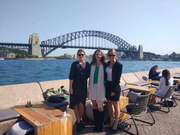 Julia from our Dubai office with Stephanie and Tilly from our Sydney office. Left to right: Stephanie, Tilly and Julia.