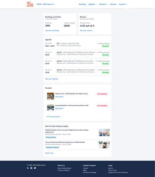 The new home page, an example of a completely overhauled page.