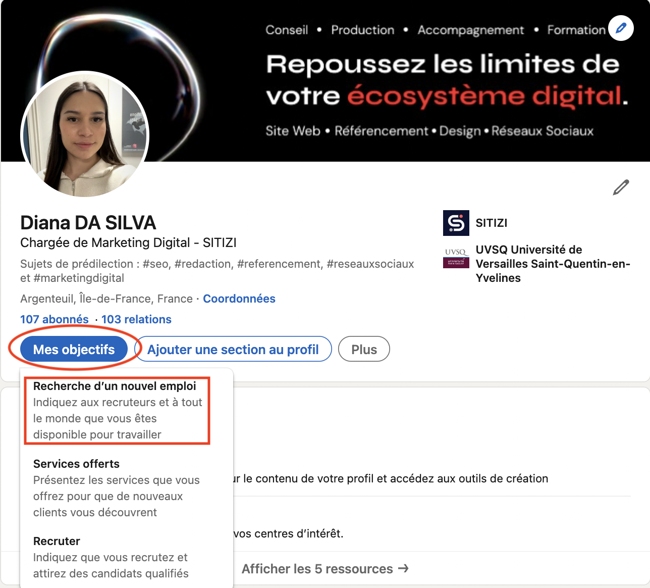 #opentowork linkedin - objectifs