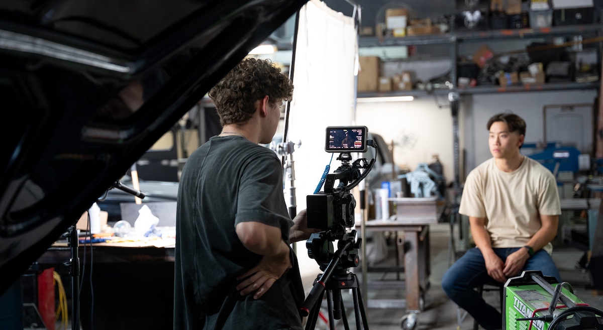 A content marketing agency conducting a video shoot.