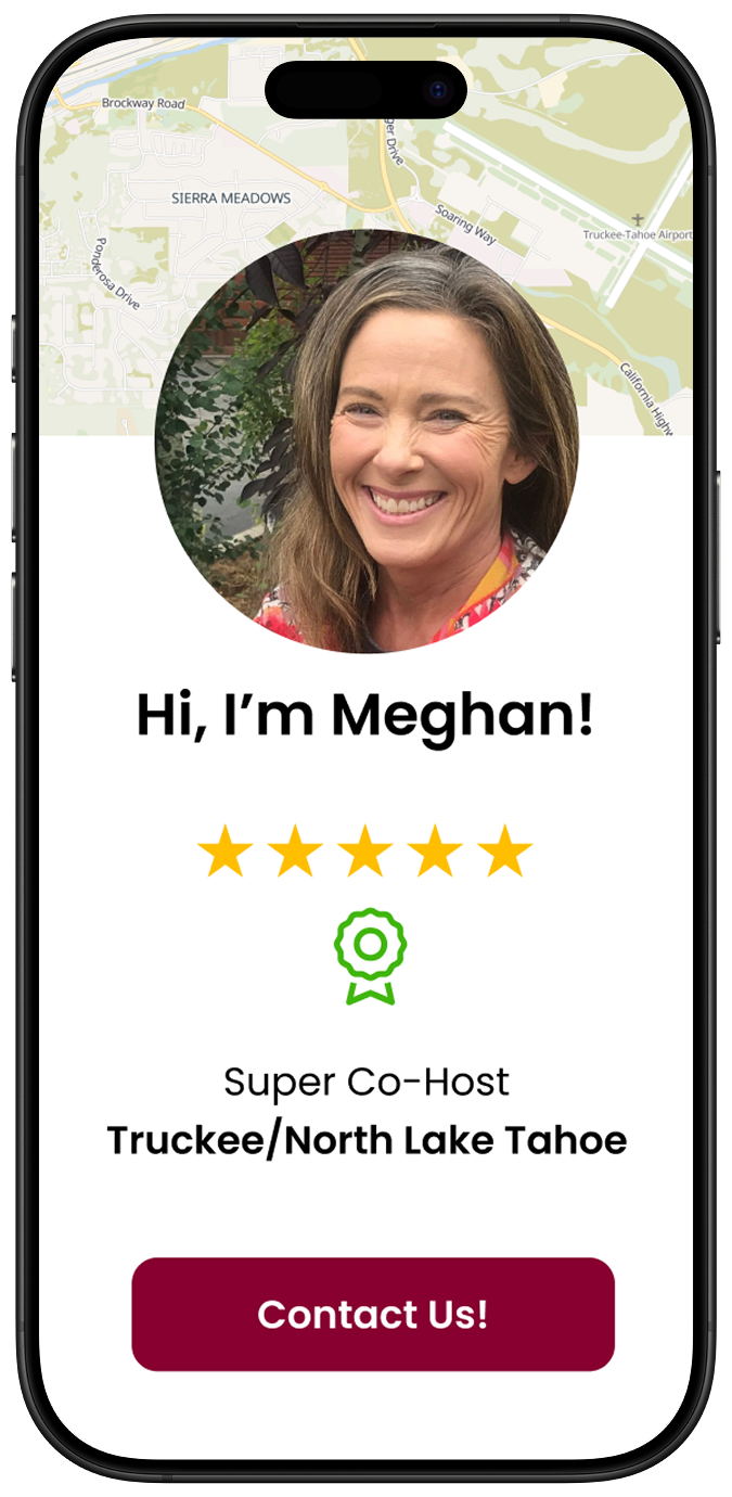iPhone screen showing super co-host page with Contact button