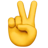 peace hand emoji from Apple
