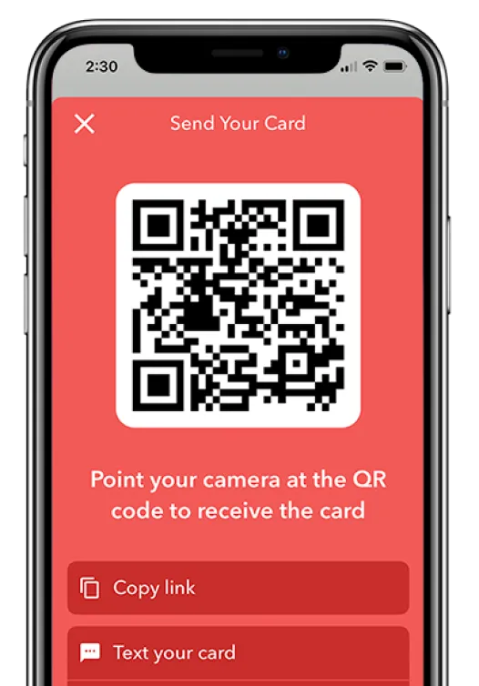 Blinq card on a phone