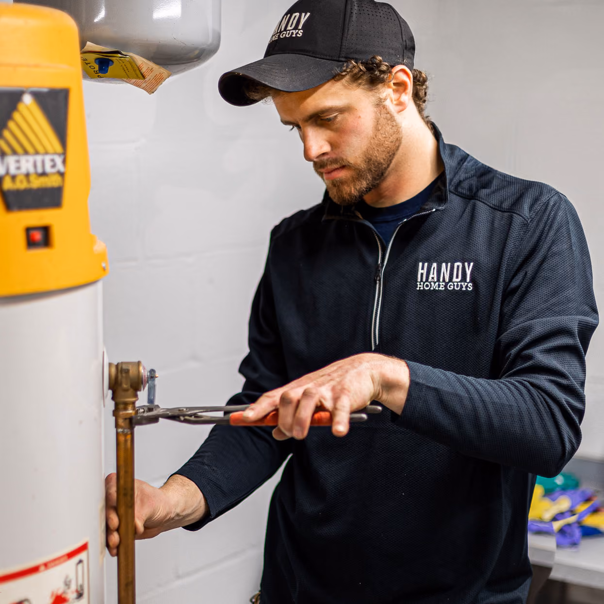 A professional plumbing service in progress in Cincinnati, OH.