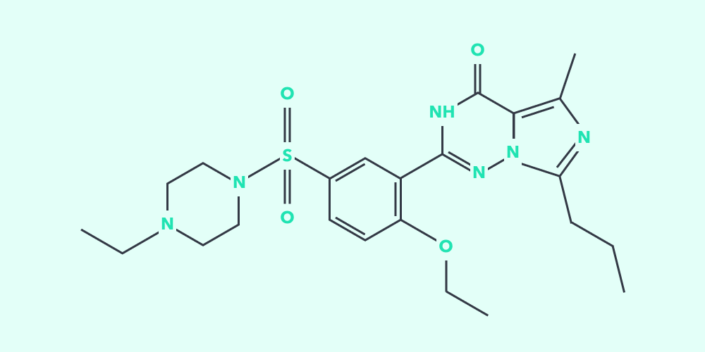 Chemische Formel von Vardenafil. | GoSpring