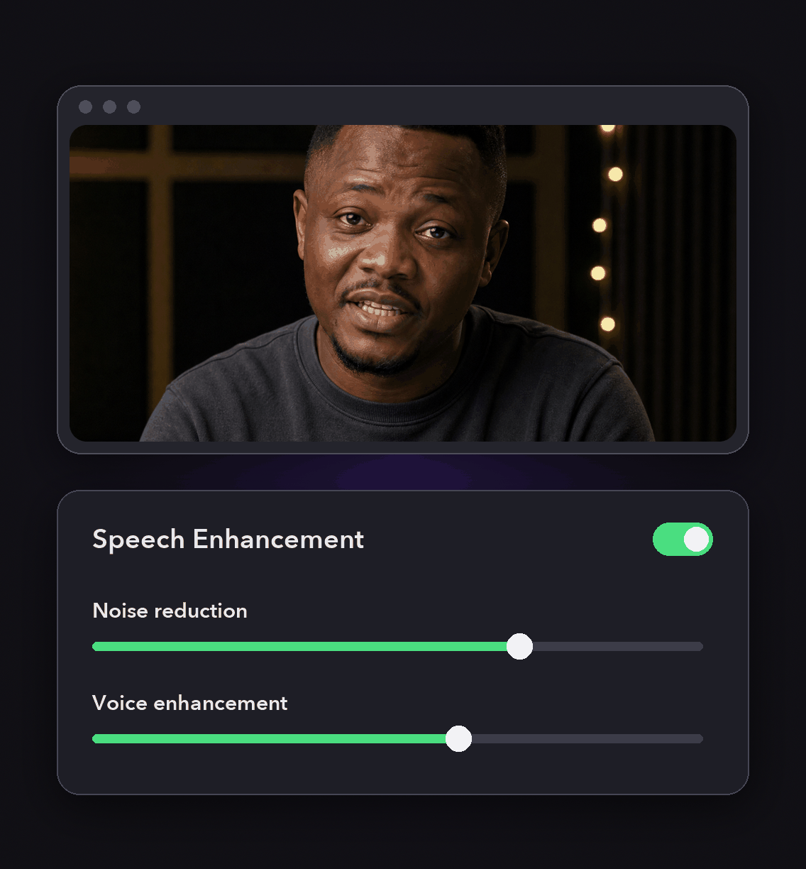 Ship clean audio by default: Speech Enhancement with the Noise reduction and Voice enhancement sliders