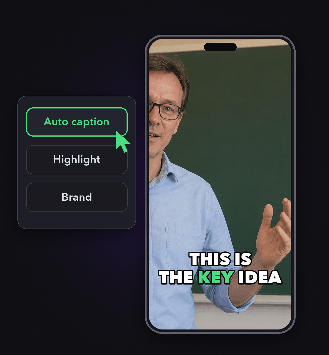 Accessible by default: a clip with burned-in captions and caption options