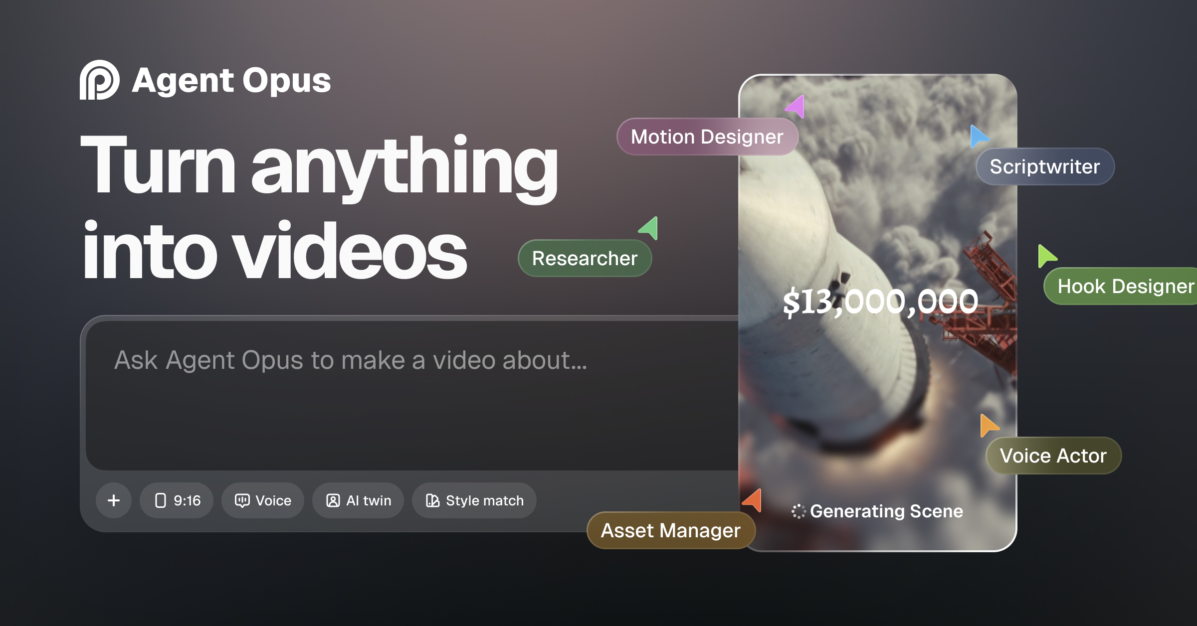 Agent Opus | Create videos from ideas in any form