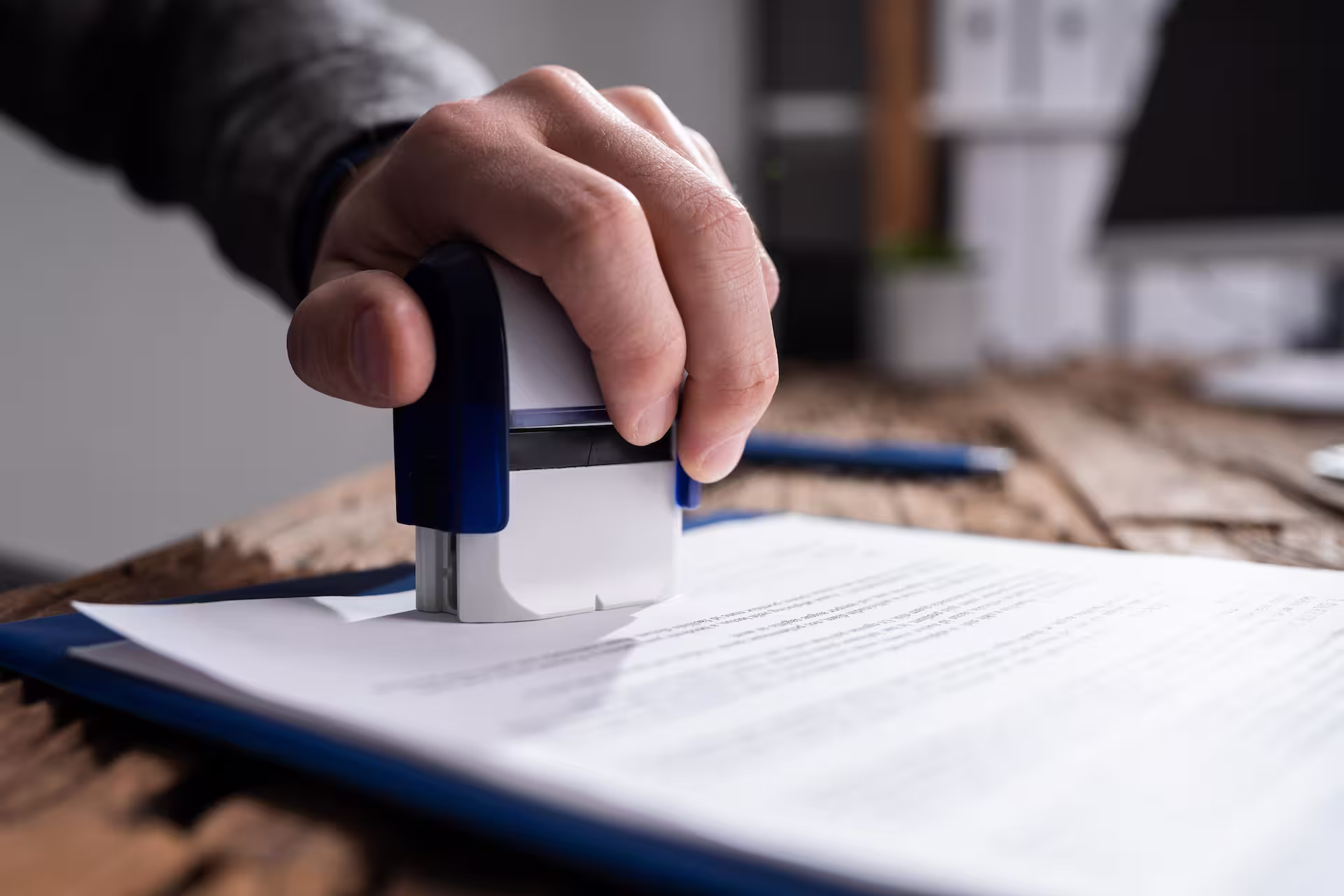 Tampon sur un document 