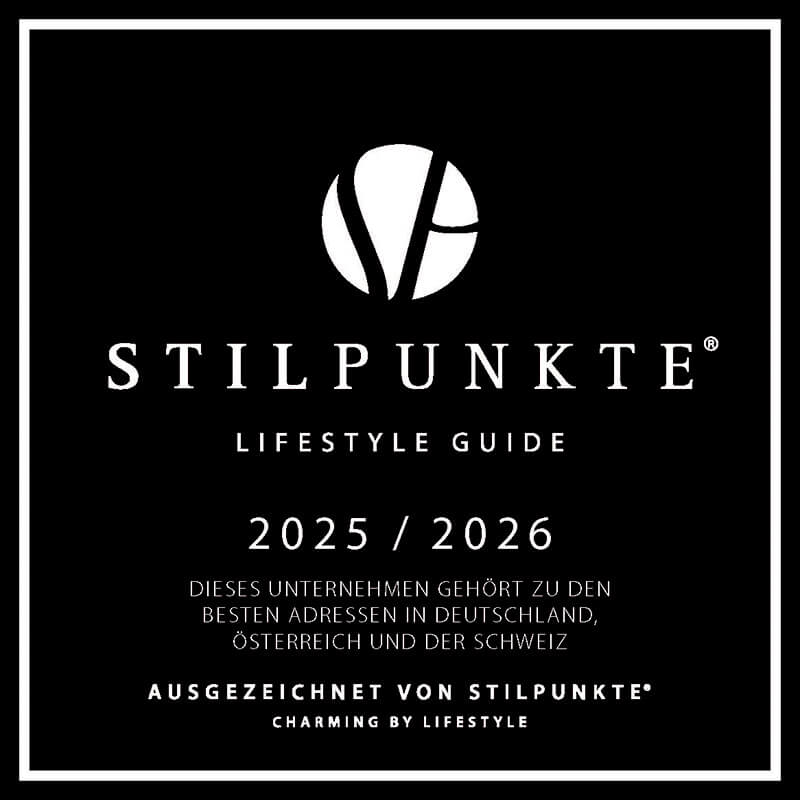 Stilpunkte Auszeichnung für 2025/2026 als einer der besten Adressen in Deutschland, Österreich und der Schweiz