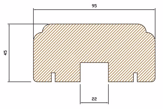 45x95 Verandaöverliggare HT