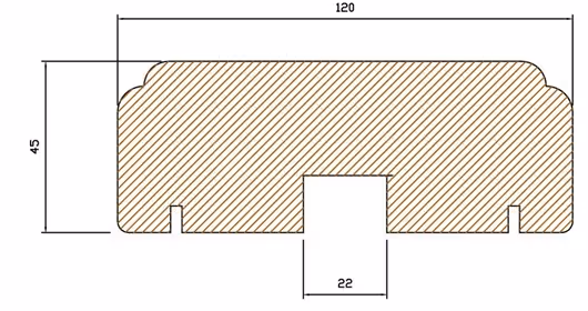 45x120 Verandaöverliggare HT