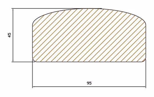 45x95 Verandaöverliggare CS
