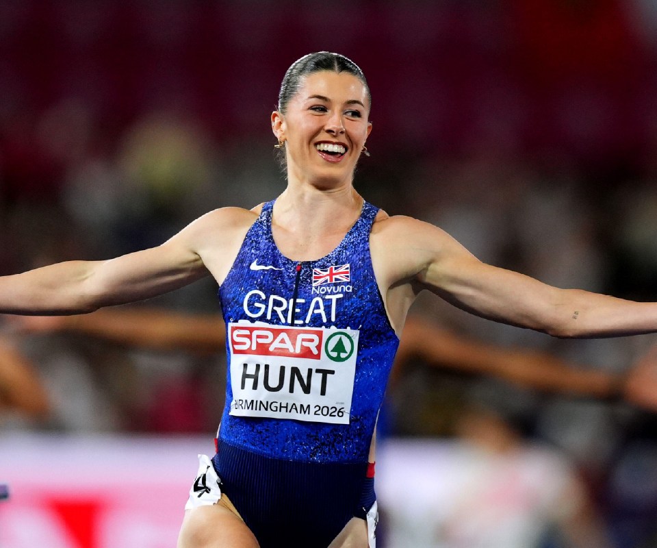 British sprinter celebrating after a race, representing the time it can take for innovation to succeed.