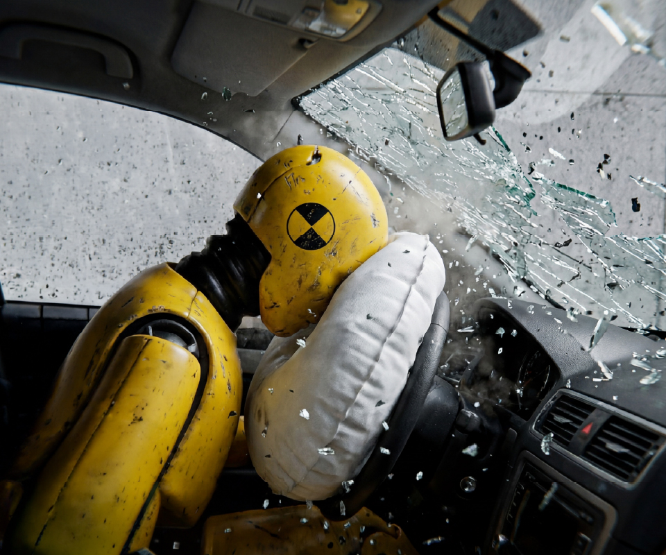 Crash-test dummy representing the importance of learning from failure.