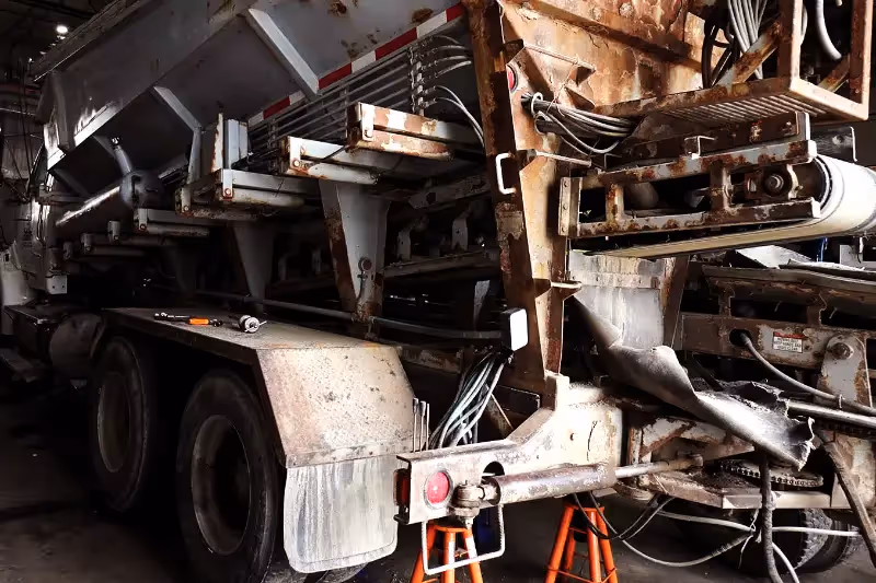 Mechanic performing heavy equipment repair from SOS Truck & Trailer Repair