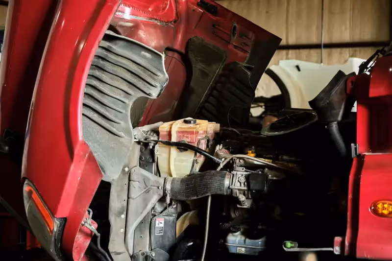 Mechanic performing general diesel truck repairs from SOS Truck & Trailer Repair