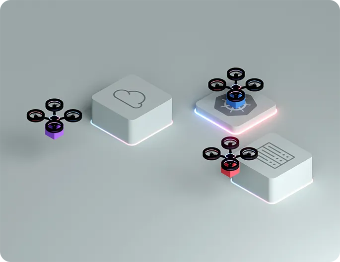 an illustration of applications going out to different cloud providers