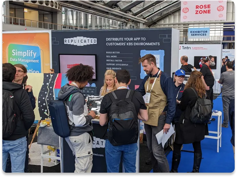 Replicated team at a conference