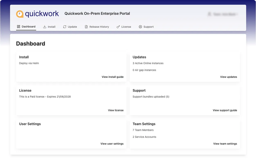 screenshot of the Replicated vendor portal