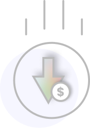 down arrow with money sign