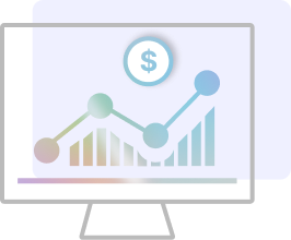 illustration of computer screen with increased revenue