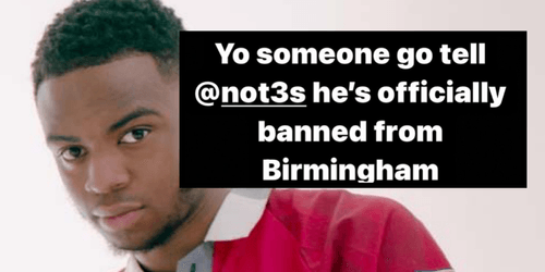 RECORD LABEL OWNER "BANS" RAPPER NOT3S FROM BIRMINGHAM IN CRYPTIC INSTAGRAM POSTS