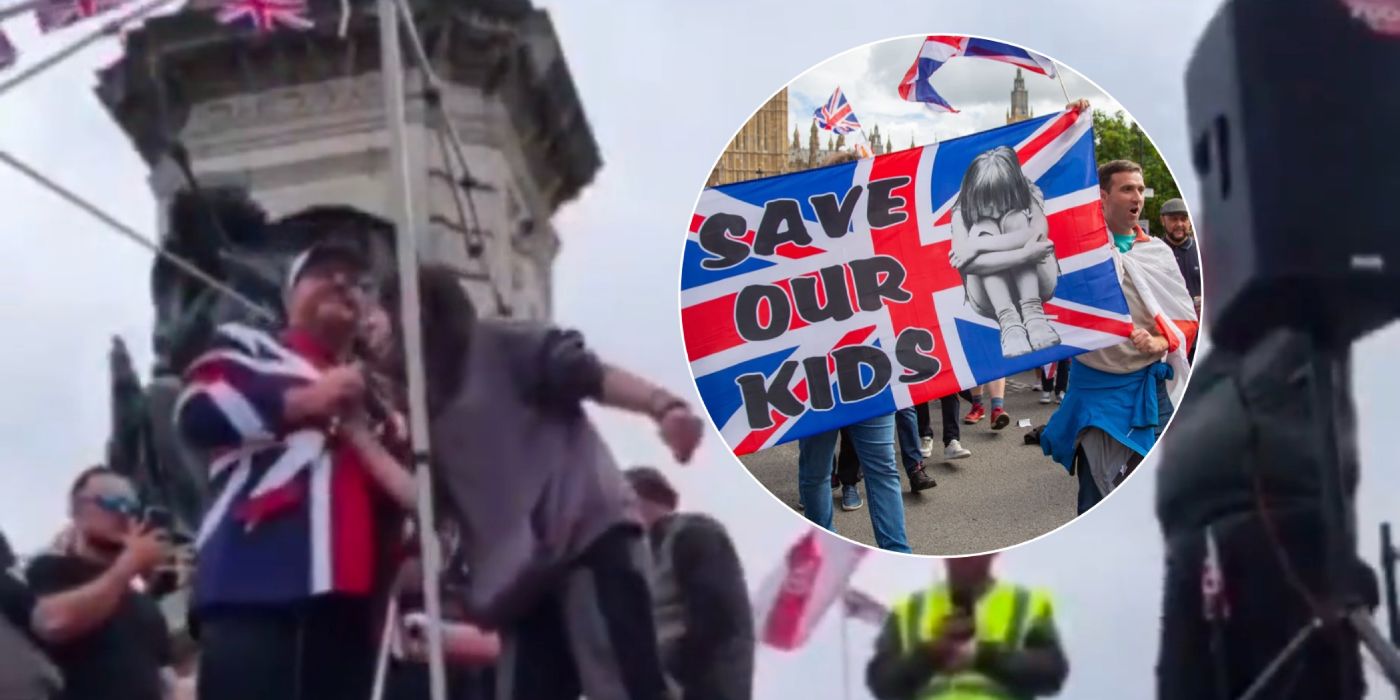 SURVIVOR REMOVED FROM RALLY AFTER REVEALING ATTACKER WAS NOT AN IMMIGRANT