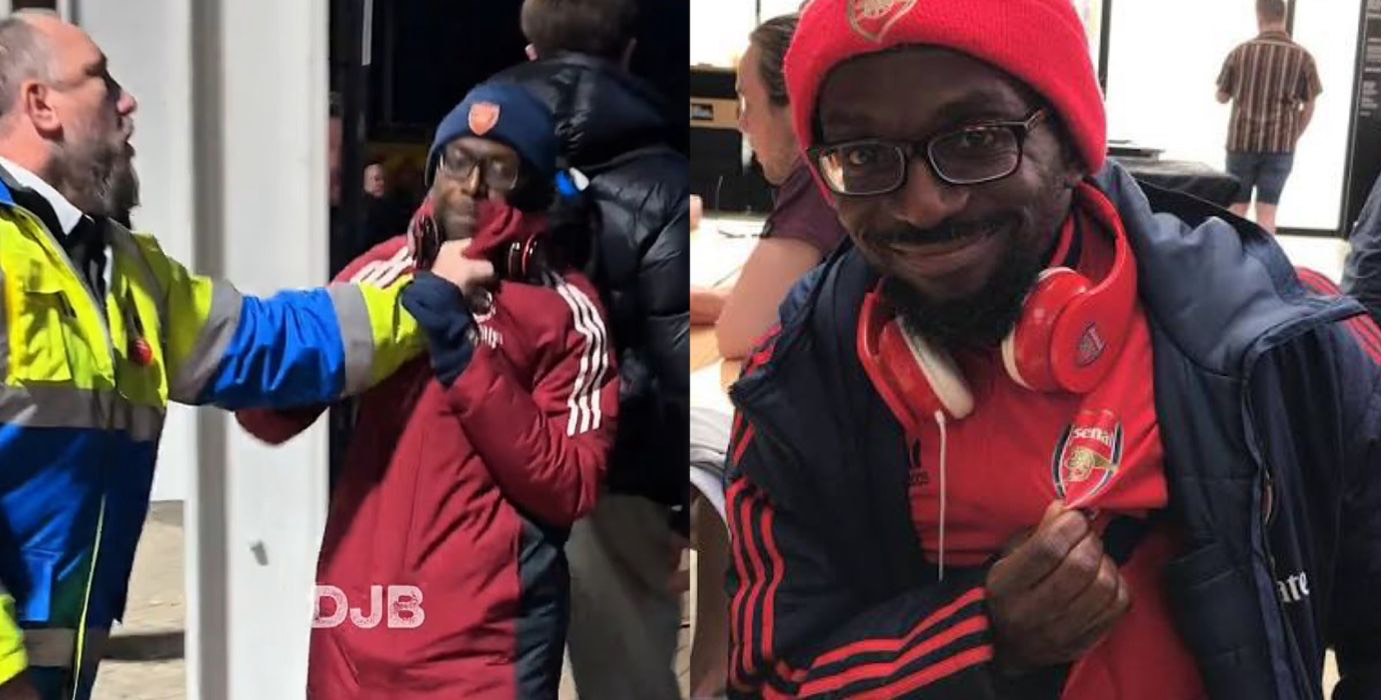 AFTV'S TY, GETS GRABBED BY STEWARDS DURING HEATED ALTERCATION AFTER ARSENAL MATCH