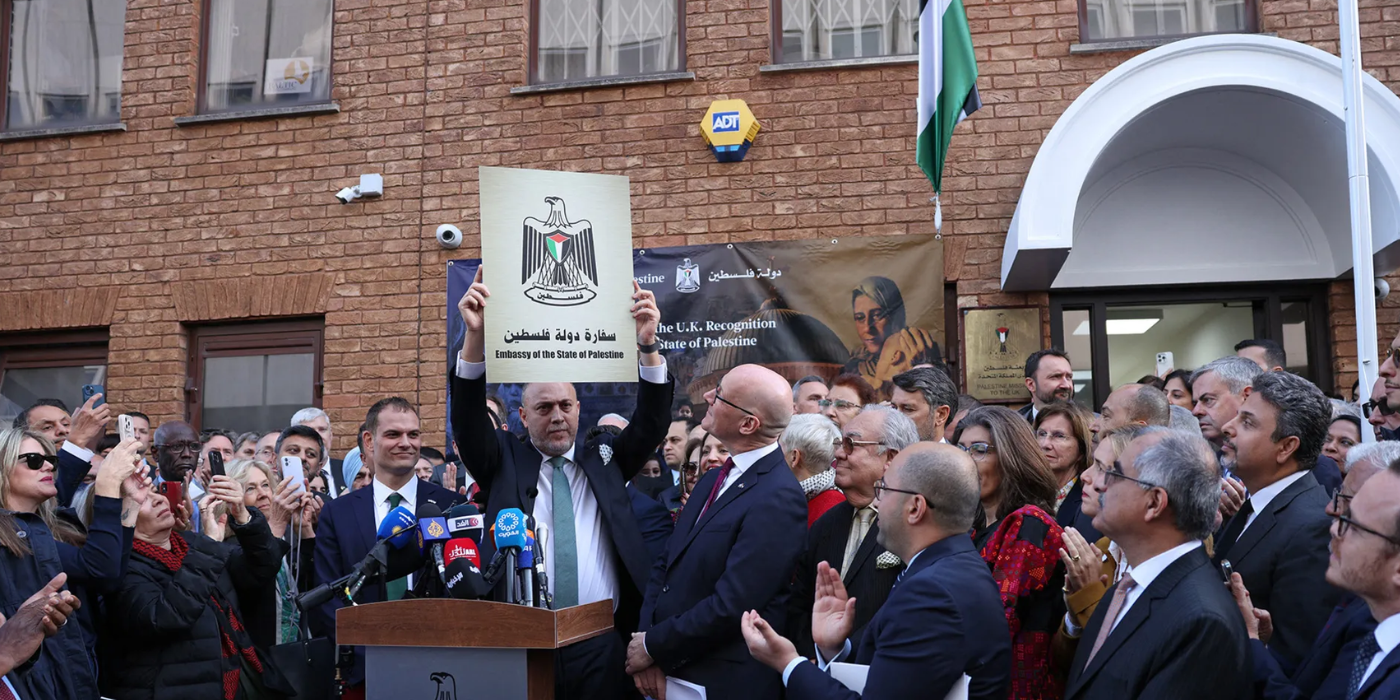 PALESTINIAN EMBASSY OFFICIALLY OPENS IN LONDON FOLLOWING UK RECOGNITION OF PALESTINIAN STATEHOOD